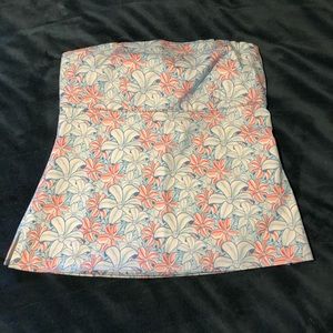 Vineyard Vines Pink and Blue Floral Tube Top